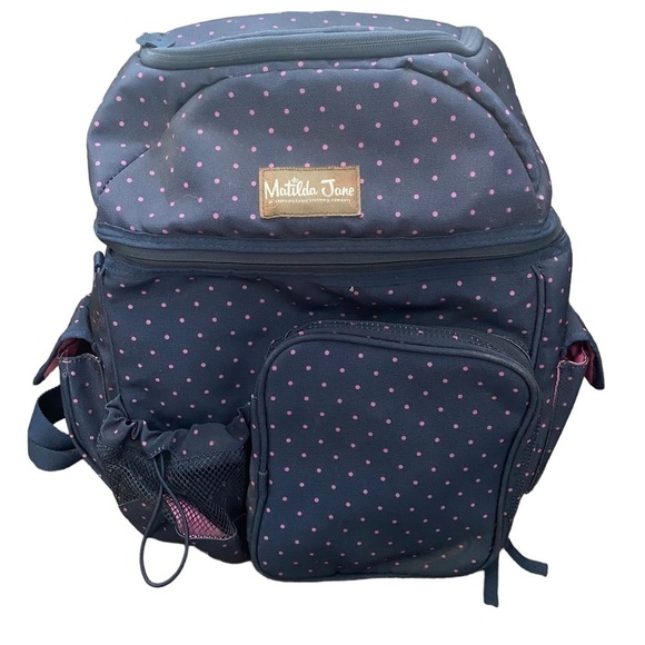 Matilda Jane blue with purple polka dots insulated backpack - Picture 1 of 12